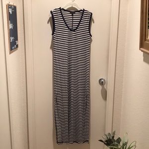 J.crew sleeveless striped maxi dress